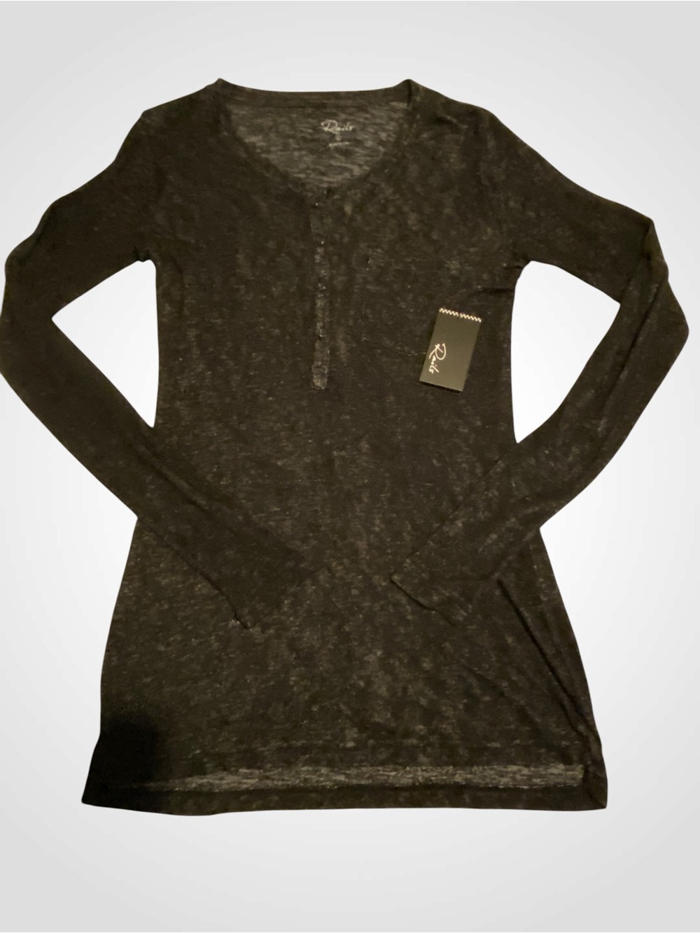 Rails | Rails Everett Long Sleeve Henley Top in Black NWT size L - Picture 4 of 9